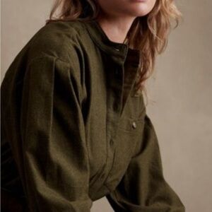 Banana Republic Dark Green Cotton Shirt Jacket